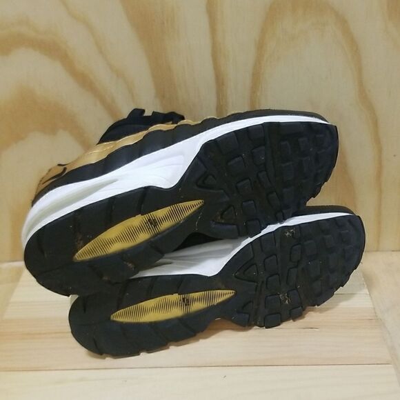Nike Air Max 95 GS OG Black Metallic Gold Mens 7, Wmn's 8.5 - Picture 9 of 10